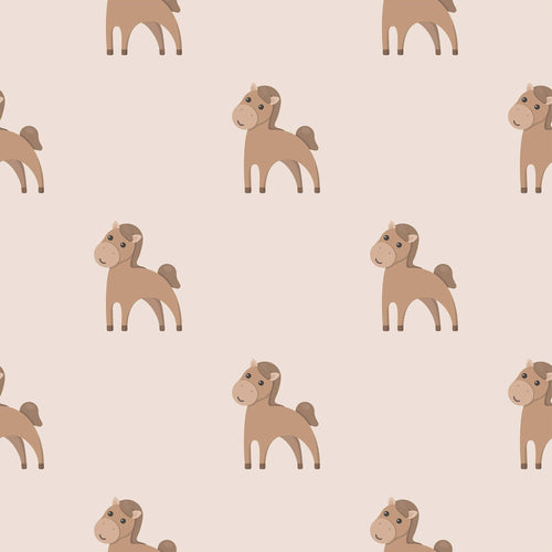 Beige and Brown Motif Children Peel and Stick Removable Wallpaper 0572
