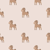Beige and Brown Motif Children Peel and Stick Removable Wallpaper 0572