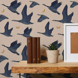 Blue Birds Peel and Stick Removable Wallpaper 2286