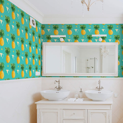 Blue Geometric Themed Peel and Stick Removable Wallpaper 9787