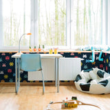 Blue and Yellow Space Children Peel and Stick Removable Wallpaper 5295
