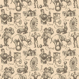 Tan Circus Children Peel and Stick Removable Wallpaper 0156