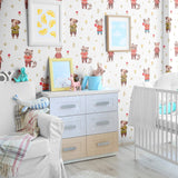 Green and Red Animals Children Peel and Stick Removable Wallpaper 0340