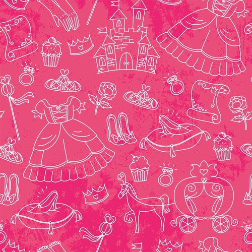 Pink Royalty Children Peel and Stick Removable Wallpaper 9469