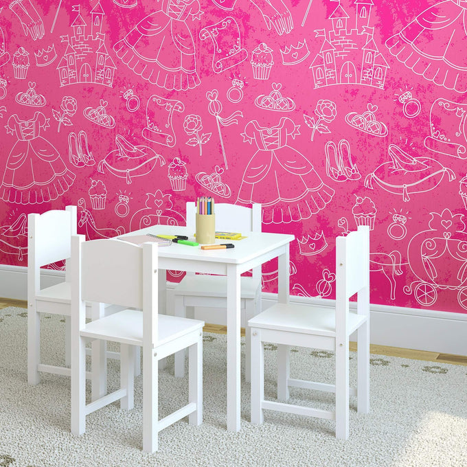 Pink Royalty Children Peel and Stick Removable Wallpaper 9469