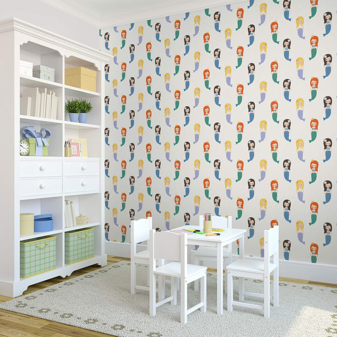 White Fantasy Children Peel and Stick Removable Wallpaper 1420