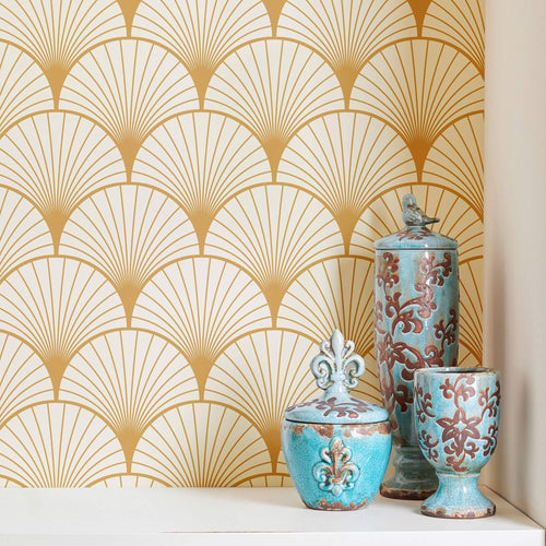 Art Deco Boho Geometric Peel and Stick Removable Wallpaper 3251