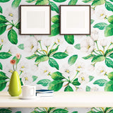 White and Yellow Textured Floral Peel and Stick Removable Wallpaper 9286