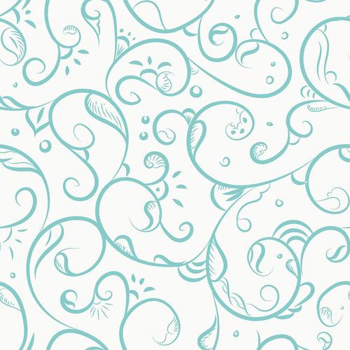 White and Green Botanical Floral Peel and Stick Removable Wallpaper 5736