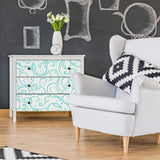 White and Green Botanical Floral Peel and Stick Removable Wallpaper 5736