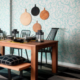 White and Green Botanical Floral Peel and Stick Removable Wallpaper 5736