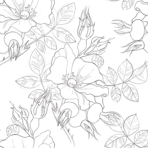 Elegant Charcoal and White Floral Peel and Stick Removable Wallpaper 2198