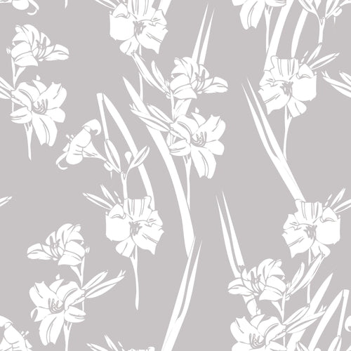 White and Gray Floral Peel and Stick Removable Wallpaper 6468
