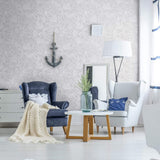 Gray Botanical Floral Peel and Stick Removable Wallpaper 3535