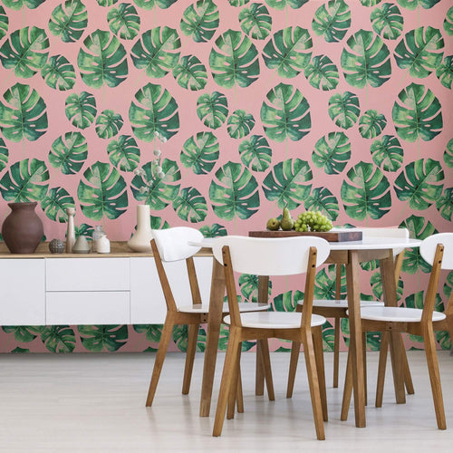 Pink Botanical Floral Peel and Stick Removable Wallpaper 2421