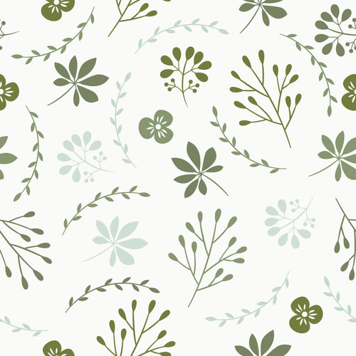 Green Botanical Floral Peel and Stick Removable Wallpaper 4920