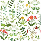 White Botanical Floral Peel and Stick Removable Wallpaper 1864