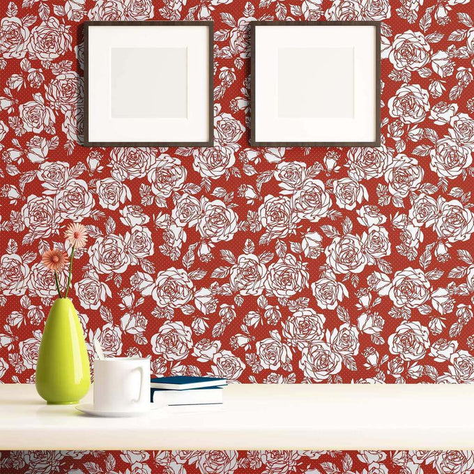 White Textured Floral Peel and Stick Removable Wallpaper 1674