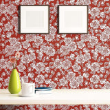 White Textured Floral Peel and Stick Removable Wallpaper 1674