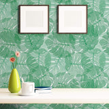 White and Green Botanical Floral Peel and Stick Removable Wallpaper 9929