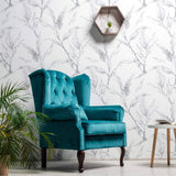Grey Floral Peel and Stick Removable Wallpaper 4492