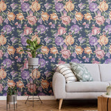 Orange Flowers Peel and Stick Removable Wallpaper 6678