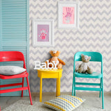 Grey Chevron Geometric Peel and Stick Removable Wallpaper 7739