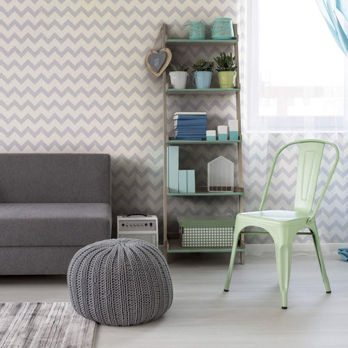 Grey Chevron Geometric Peel and Stick Removable Wallpaper 7739