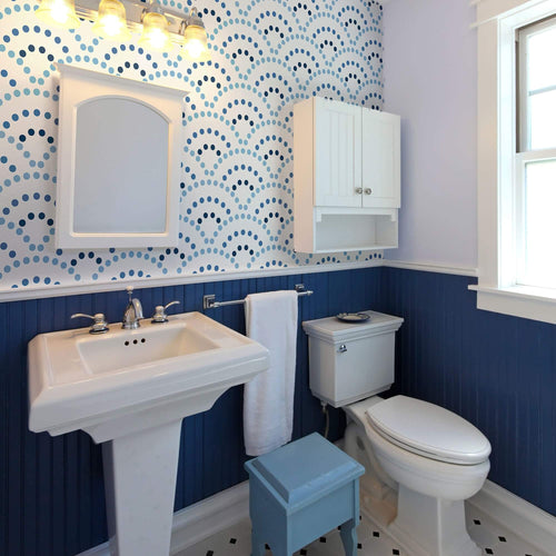 Navy Circles Geometric Peel and Stick Removable Wallpaper 291c