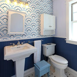 Navy Circles Geometric Peel and Stick Removable Wallpaper 291c