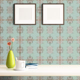 Grey and White Damask Tile Adhesive Peel and Stick Removable Wallpaper 030c
