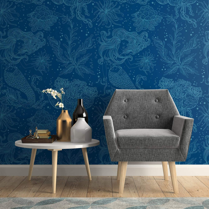 Blue Nautical Peel and Stick Removable Wallpaper 5660