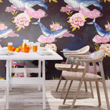 Pink and Gold Watercolor Nautical Peel and Stick Removable Wallpaper 0302