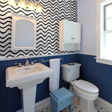 Black and White Lines Nautical Peel and Stick Removable Wallpaper 4043