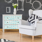 White and Blue Watercolor Nautical Peel and Stick Removable Wallpaper 3127