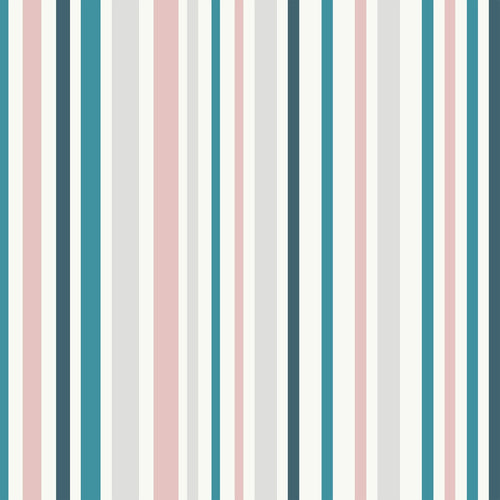 Teal and White Striped Peel and Stick Removable Wallpaper 0297