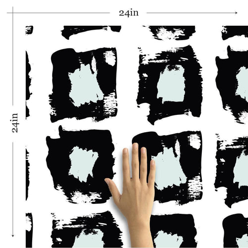 Black and White Geometric Teens Peel and Stick Removable Wallpaper 4172