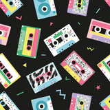 Charcoal and Yellow Retro Teens Peel and Stick Removable Wallpaper 0362