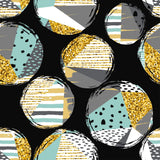 Mint Green and Gold Geometric Teens Peel and Stick Removable Wallpaper 6062
