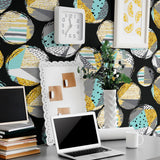 Mint Green and Gold Geometric Teens Peel and Stick Removable Wallpaper 6062