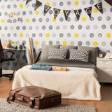 Yellow and Grey Geometric Teens Peel and Stick Removable Wallpaper 7349