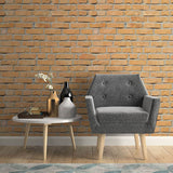 Orange Brick Texture Peel and Stick Removable Wallpaper 8503