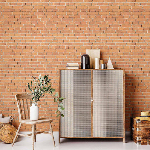 Orange Brick Peel and Stick Removable Wallpaper 7499