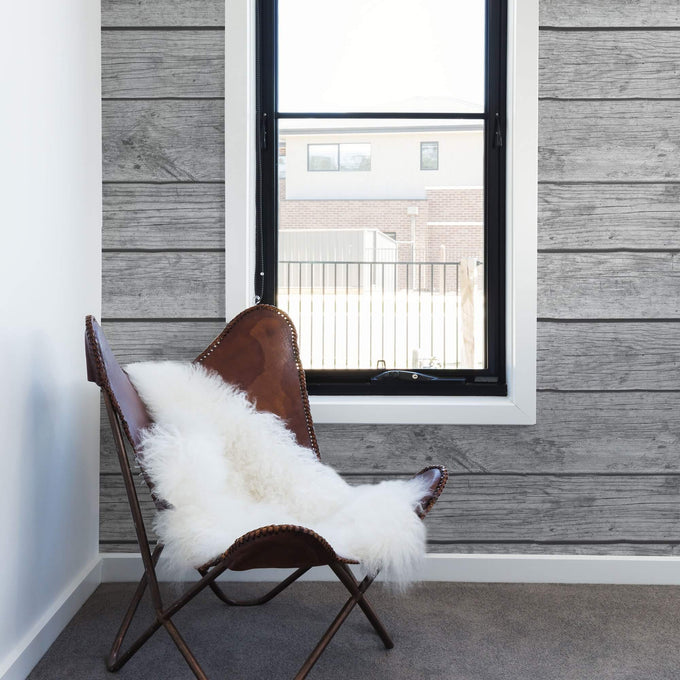 Grey Shiplap Textured Peel and Stick Removable Wallpaper 289b
