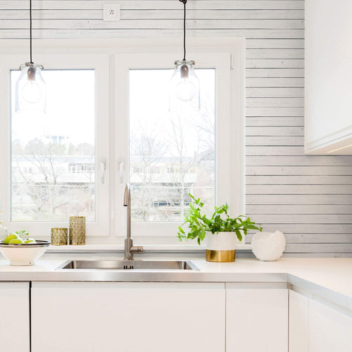 White Shiplap Textured Peel and Stick Removable Wallpaper 365c