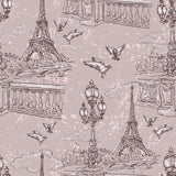 Grey Travel Themed Peel and Stick Removable Wallpaper 8500