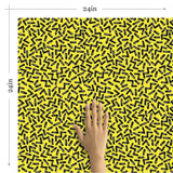 Black and Yellow Shapes Themed Peel and Stick Removable Wallpaper 0590