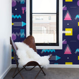Pink and Yellow Geometric Themed Peel and Stick Removable Wallpaper 1062