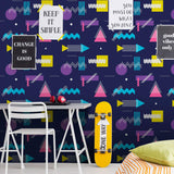 Pink and Yellow Geometric Themed Peel and Stick Removable Wallpaper 1062
