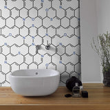 White and Black Chemistry Themed Peel and Stick Removable Wallpaper 0124
